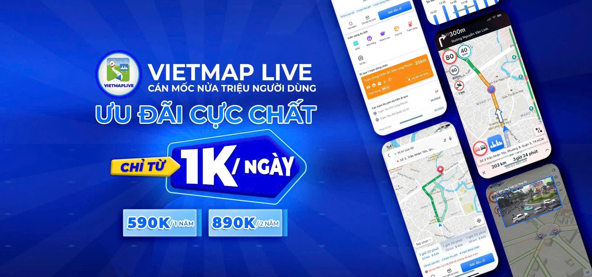 Ứng dụng bản đồ Vietmap Live cho màn hình ô tô