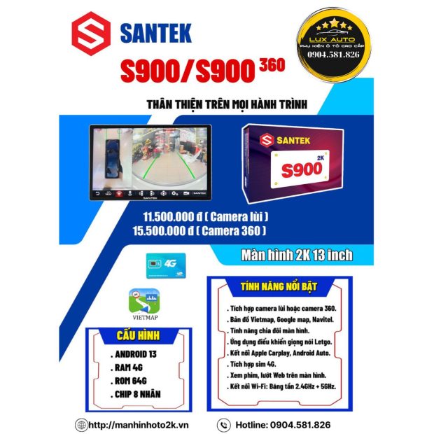 Màn Hình Ô Tô Santek 2K S900