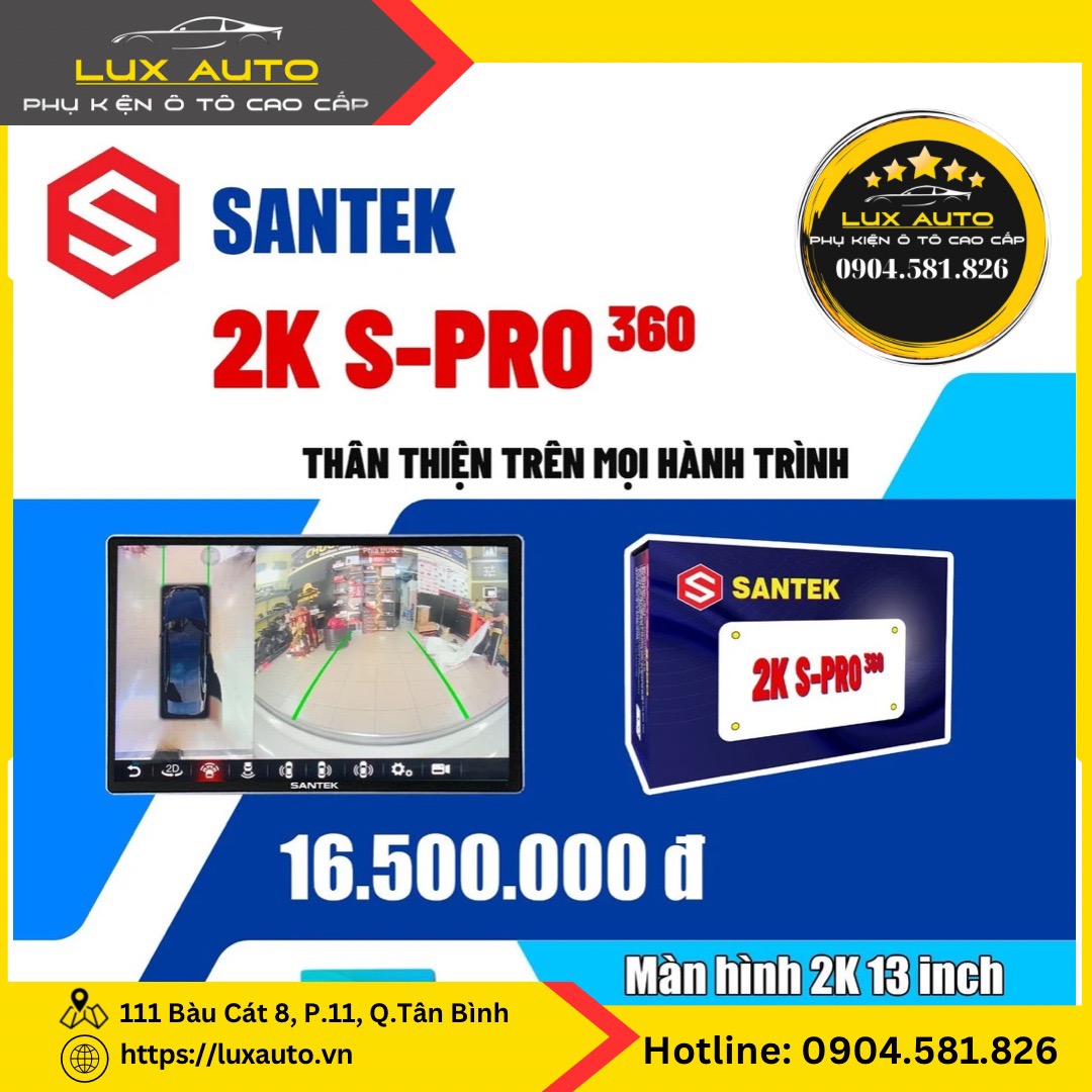 Màn Hình Ô Tô Santek S Pro 2K 360
