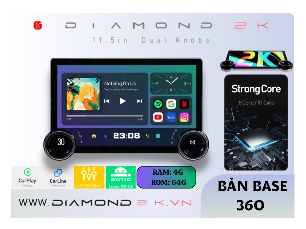 Màn Hình Android Diamond 2K Base 360